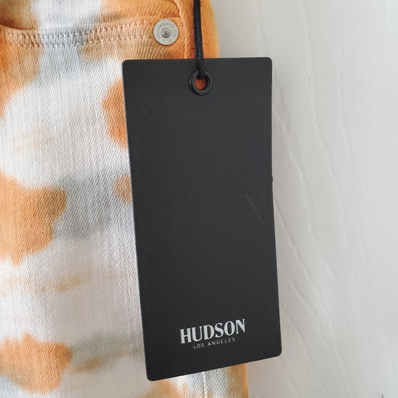 NEW Hudson Gray Orange Tye Dye Skinny Stretch Denim Jeans Women's Size 26 XSmall - Picture 6 of 7